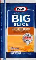 Kraft Natural Cheese Big Slice Mild Cheddar Cheese Slices 10 ct ZIP-PAK®