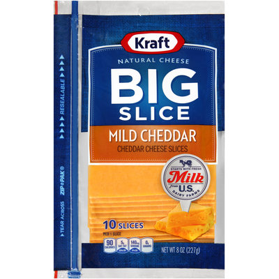Kraft Natural Cheese Big Slice Mild Cheddar Cheese Slices 10 ct ZIP-PAK®
