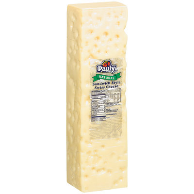 Pauly Swiss Sandwich Style Cheese 9.41 Lb Brick