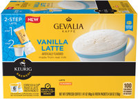 Gevalia 2-Step Vanilla Latte Espresso Coffee Single Serve Cups & Latte Froth Packets