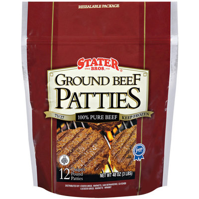 Stater Bros. Ground Beef Patties 48 Oz Bag