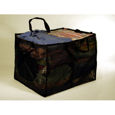 BetterBasket BB2-Black Two-Compartment Mesh Laundry & Utility Basket