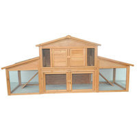 Pawhut 91 Deluxe Large Wooden Bunny Rabbit Hutch / Chicken Coop w/ Large Outdoor Run