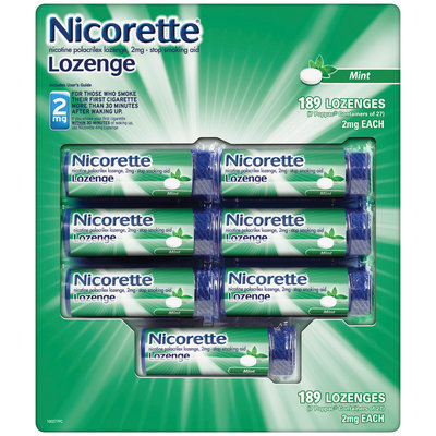 NICORETTE Lozenge Mint Flavor 2mg Poppacs Stop Smoking Gum 189 CT BOX