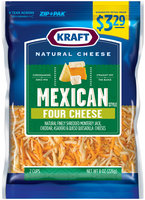Kraft Natural Cheese Shredded Mexican Style Four Cheese Blend 8 oz. ZIP-PAK®