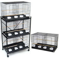 Yml Four Medium Breeder Bird Cage with 4 Feeder Doors Color: Black