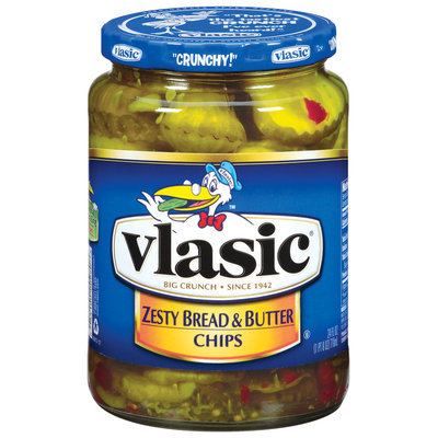 Vlasic Zesty Bread & Butter Chips Pickles 24 Fl Oz Jar