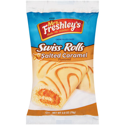 Mrs Freshley's® Salted Caramel Flavored Swiss Rolls 2.8 oz. Package