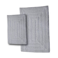 Textile Decor Castle 2 Piece 100% Cotton Racetrack Spray Latex Bath Rug Set, 24 H X 17 W and 30 H X 20 W