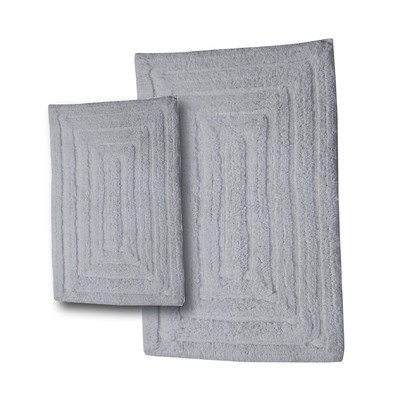 Textile Decor Castle 2 Piece 100% Cotton Racetrack Spray Latex Bath Rug Set, 24 H X 17 W and 30 H X 20 W