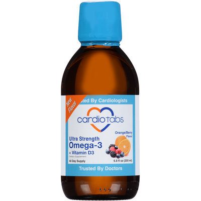 CardioTabs® Ultra Strength Omega-3 + Vitamin D3 Dietary Supplement Orange/Berry Flavor Liquid 6.8 fl. oz. Bottle
