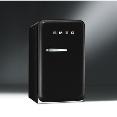 Smeg FAB5ULNE 1.5 Cu. Ft. Black Undercounter Compact Refrigerator - Left Hinge