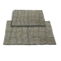 Textile Decor Castle 2 Piece 100% Cotton New Tile Spray Latex Bath Rug Set, 30 H X 20 W and 40 H X 24 W