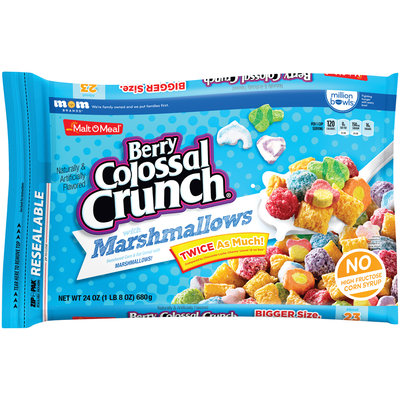 Malt-O-Meal® Berry Colossal Crunch® with Marshmallows Sweetened Corn & Oat Cereal 24 oz. ZIP-PAK