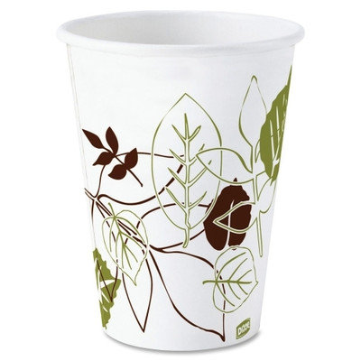 Dixie Paper Cups Hot Cups, Polylined, 8oz, 25/PK, Pathways/White