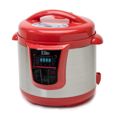 Elite Platinum 8qt 13 Function Pressure Cooker Red