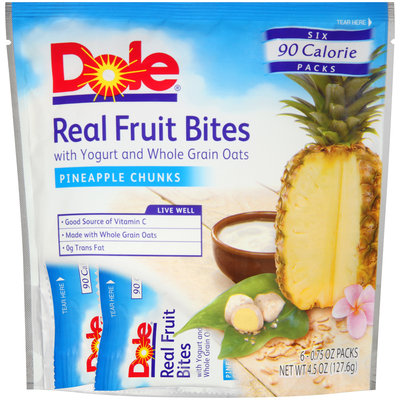 Dole Real Fruit Bites Pineapple Chunks