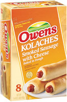 Owens Kolaches Smoked Sausage W/Cheese Baked In Dough 8 Ct Sandwiches 16 Oz Box