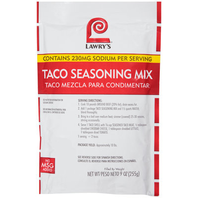 Lawry's® Taco Seasoning Mix 9 oz. Bag