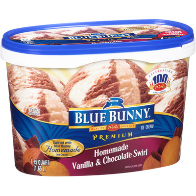 Blue Bunny Premium Ice Cream Homemade Vanilla & Chocolate Swirl