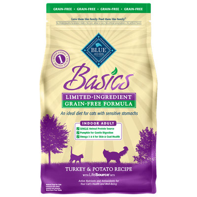 THE BLUE BUFFALO CO. BLUE™ Basics® Grain-Free Indoor Turkey & Potato Recipe For Adult Cats