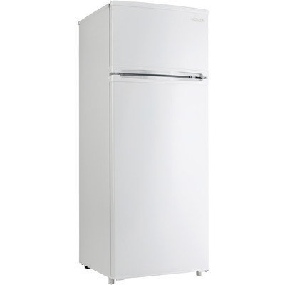 Danby Designer Series DPF074B1WDB 8.76 cu. ft. Counter-Depth Top-Freezer Refrigerator with 3 Adjustable Glass Shelves, 4 Door Bins, Produce Crisper and 1 Wire Freezer Shelf