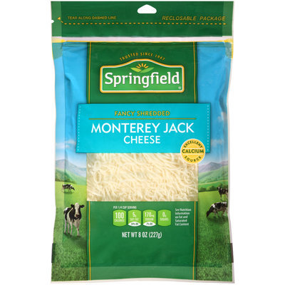 Springfield® Fancy Shredded Monterey Jack Cheese 8 oz. Bag