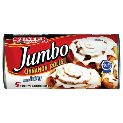 Stater Bros. Jumbo Extra Large Cinnamon Rolls W/Icing 5 Ct Can