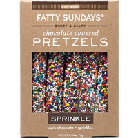 Fatty Sundays Sprinkle Dark Chocolate Covered Pretzels