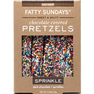 Fatty Sundays Sprinkle Dark Chocolate Covered Pretzels