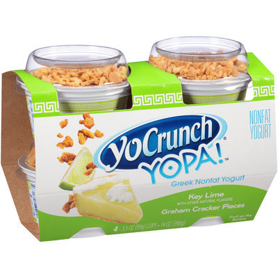 YoCrunch® YOPA!™ Key Lime with Graham Cracker Pieces Greek Nonfat Yogurt 4-3.5 oz. Cups