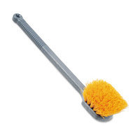 Rubbermaid Pot Scrubber Brush, 20 Long Plastic Handle, Gray Handle