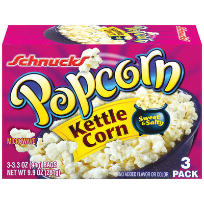 Schnucks Microwave Kettle Corn 3.3 Oz Popcorn 3 Pk Box