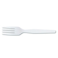 Dixie Plastic Cutlery, Heavy Medium-weight Fork (100 Per Box) Color: White