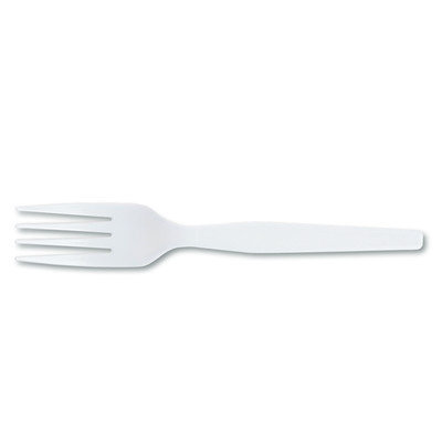 Dixie Plastic Cutlery, Heavy Medium-weight Fork (100 Per Box) Color: White