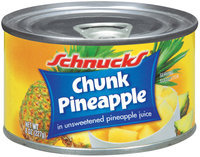 Schnucks In Unsweetened Pineapple Juice Chunk Pineapple 8 Oz Can