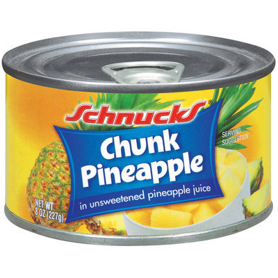Schnucks In Unsweetened Pineapple Juice Chunk Pineapple 8 Oz Can