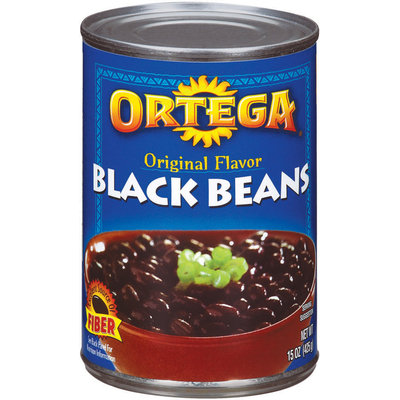 Ortega Original Flavor Black Beans 15 Oz Glass Bottle Ret