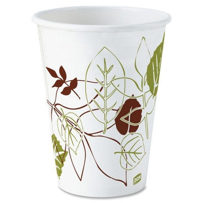 Dixie Paper Cups Hot Cups, Polylined, 120z, 500/CT, Pathways/White
