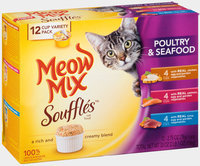 Meow Mix Souffles Poultry & Seafood Wet Cat Food Variety Pack, 2.75-Ounce Cups (Pack of 12)