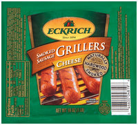 Eckrich Naturally Hardwood Smoked Grillers Cheese Smoked Sausage 16 Oz Pack