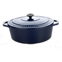 Chasseur 7.25-qt. Cast Iron Oval Casserole Color: Blue