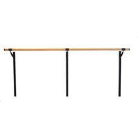 Vitavibe Wall Barre Series Traditional Wood Single Bar Adjustable Height Ballet Barre Kit Size: 8 ft.