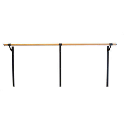 Vitavibe Wall Barre Series Traditional Wood Single Bar Adjustable Height Ballet Barre Kit Size: 8 ft.