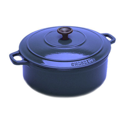 World Cuisine A1737133 Blue 6.75 Qt Oval Dutch Oven