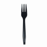Boardwalk BWK YPH-FE Full Length Polystyrene Cutlery Fork Black - 1000-Carton