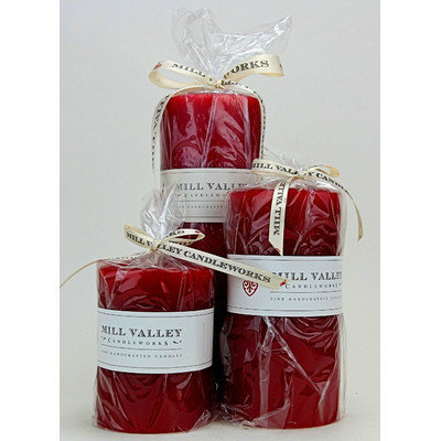 Mill Valley Candleworks 3 Piece Red Currant Scented Pillar Candle Set Size: 3