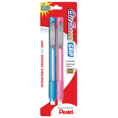 Pentel 2 Count Assorted Clic Eraser Retractable Eraser With