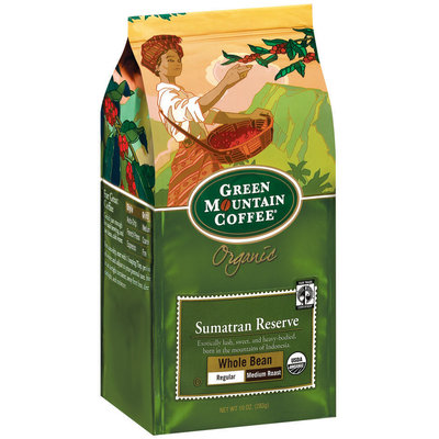 Green Mountain Coffee Roasters Whole Bean Sumatran Reserve Regular Medium Roast Organic Coffee 10 Oz Stand Up Bag