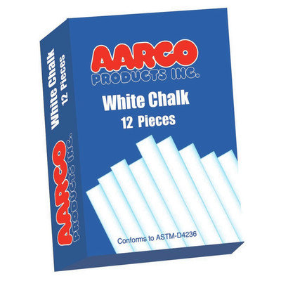 AARCO Products WCS12 White Chalk 12 Boxes